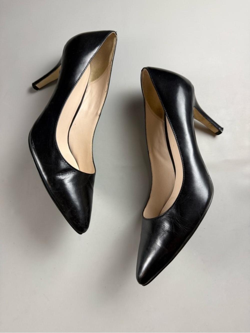 Cole Haan Grand.OS Black Leather Pointed Toe Classic Pumps Heels Womens 9 B